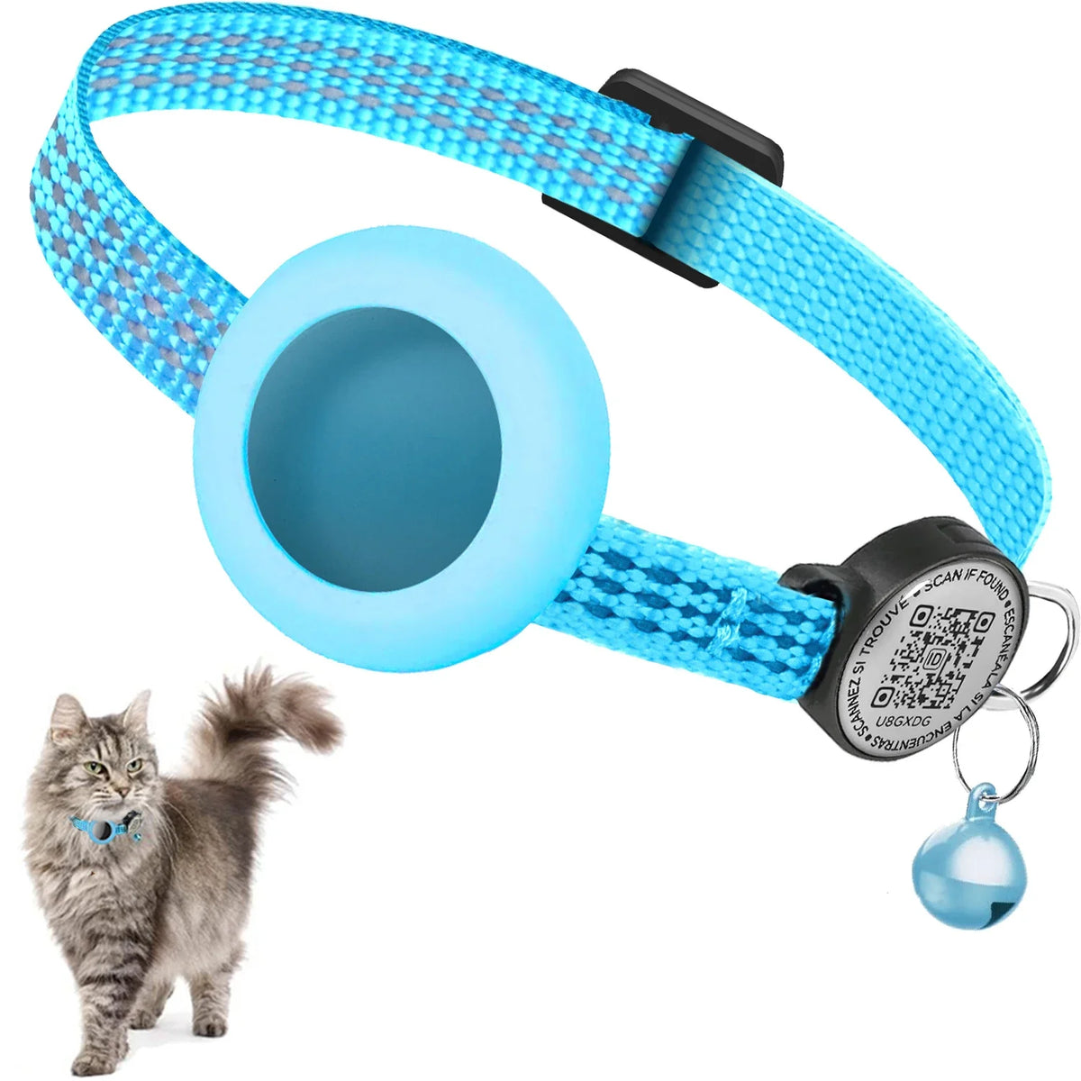 HappyPaws – Reflective Cat Collar with AirTag Holder