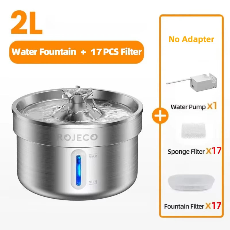 HappyPaws - Stainless Steel Pet Water Fountain