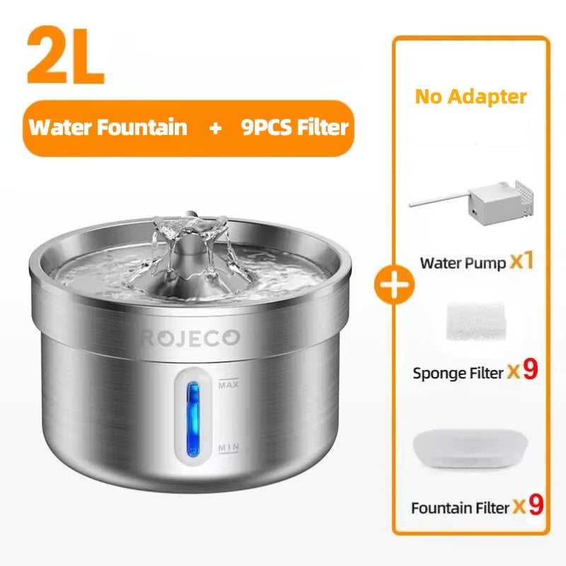 HappyPaws - Stainless Steel Pet Water Fountain