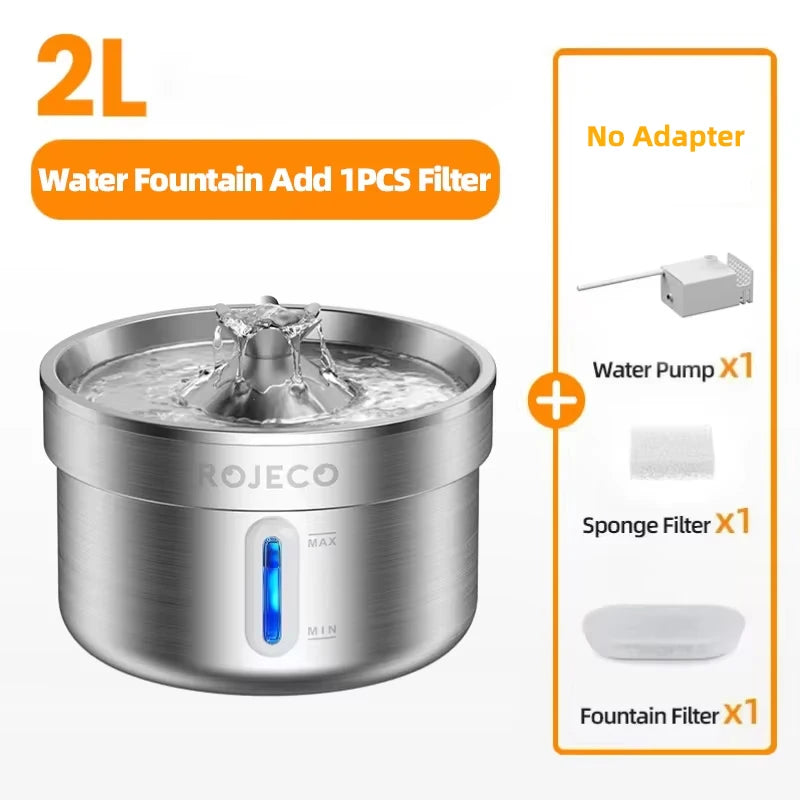 HappyPaws - Stainless Steel Pet Water Fountain