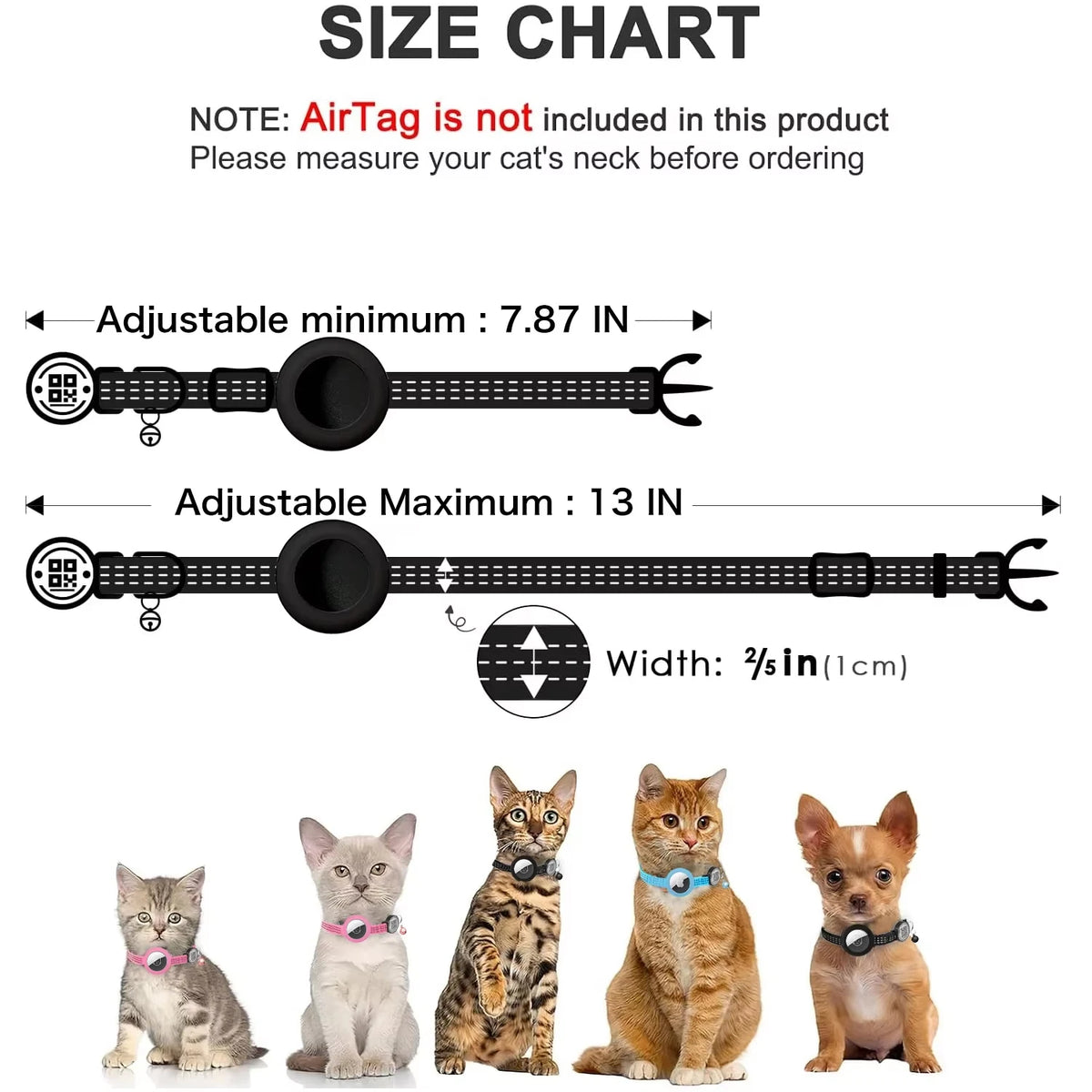 HappyPaws – Reflective Cat Collar with AirTag Holder