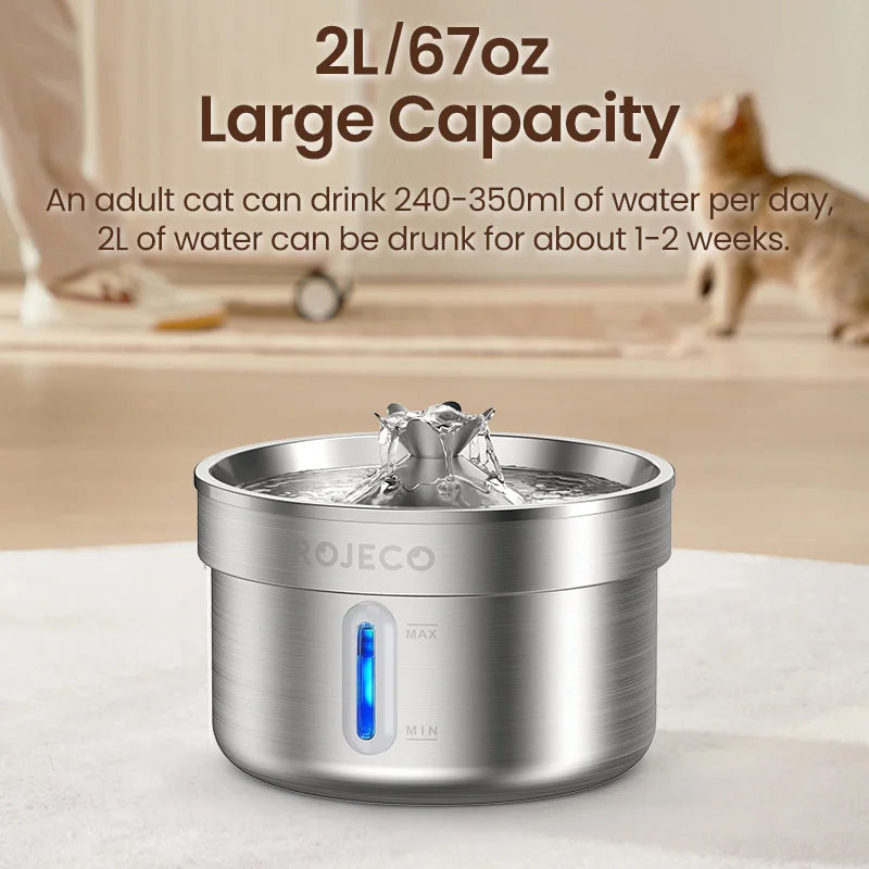HappyPaws - Stainless Steel Pet Water Fountain