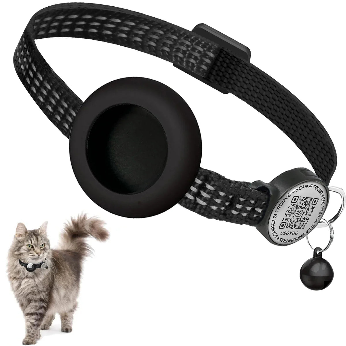 HappyPaws – Reflective Cat Collar with AirTag Holder